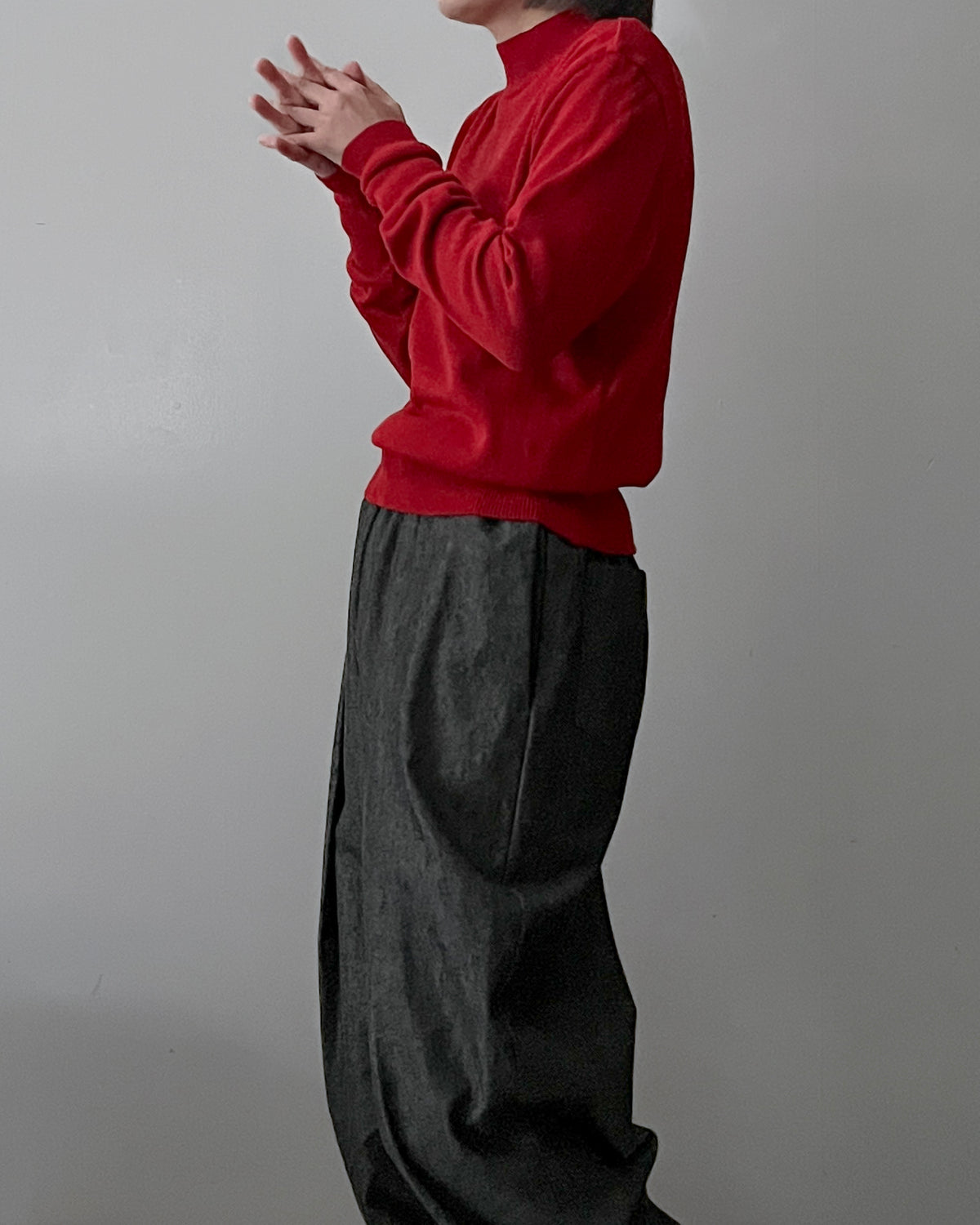 High neck po / Dark red
