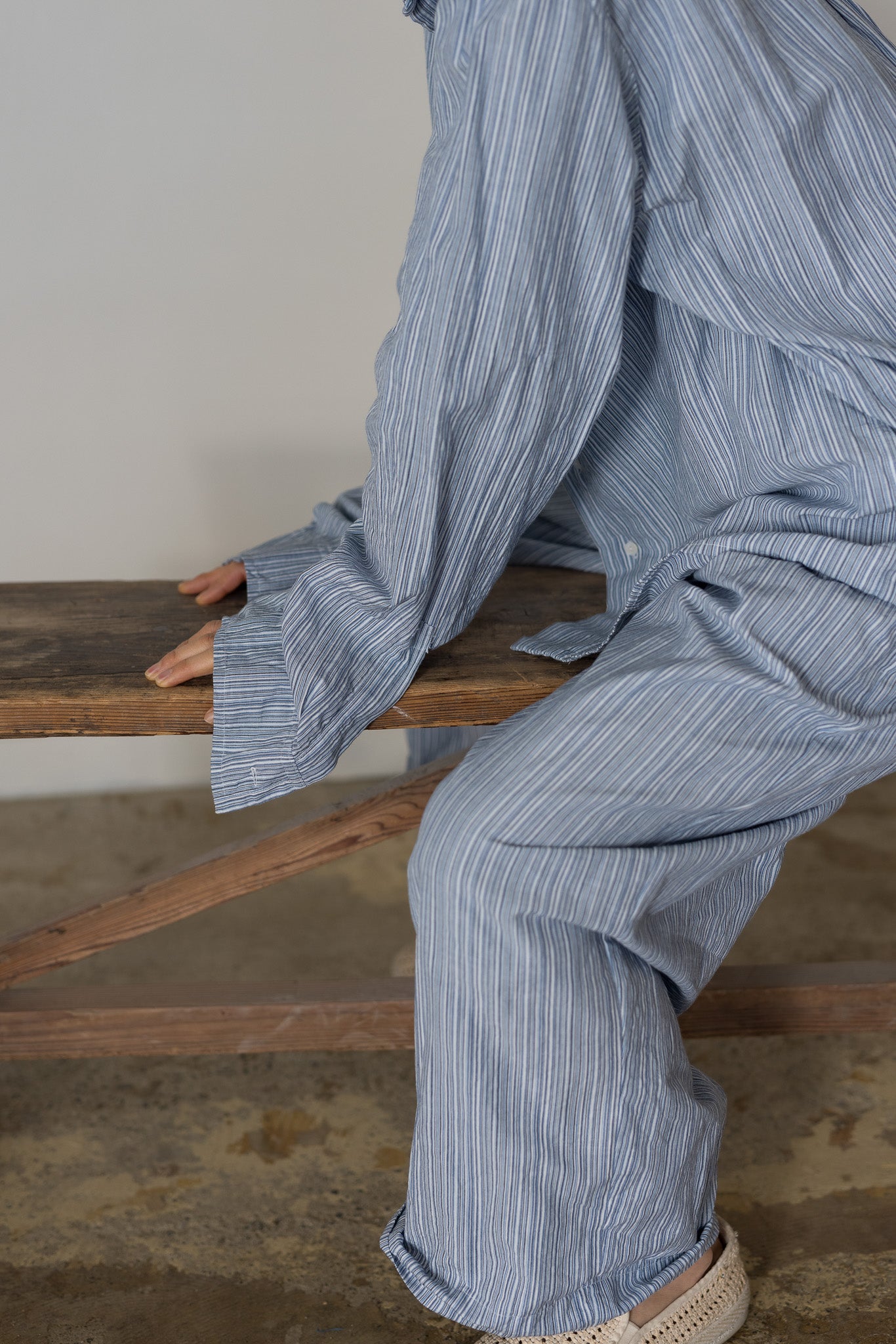 One tack wide pants / Stripe