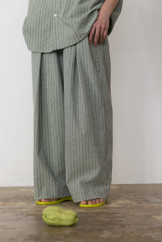 One tack wide pants / Green