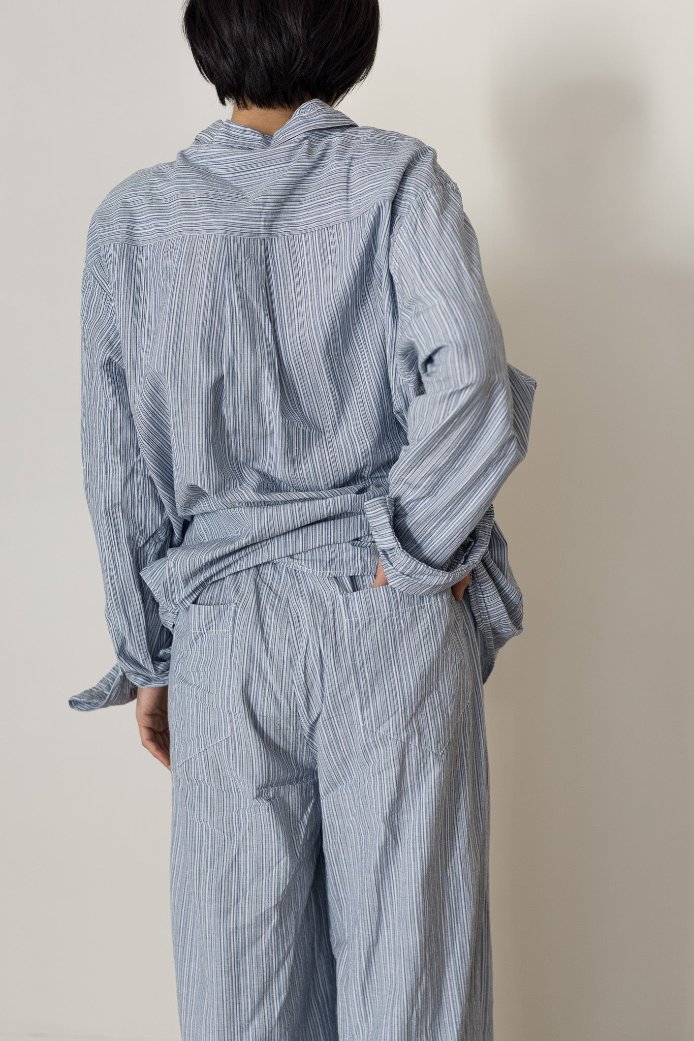 One tack wide pants / Stripe