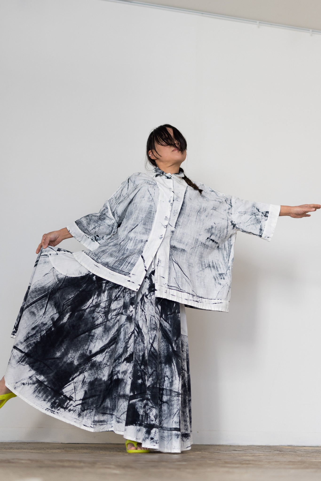 Circle pants / Black dyed