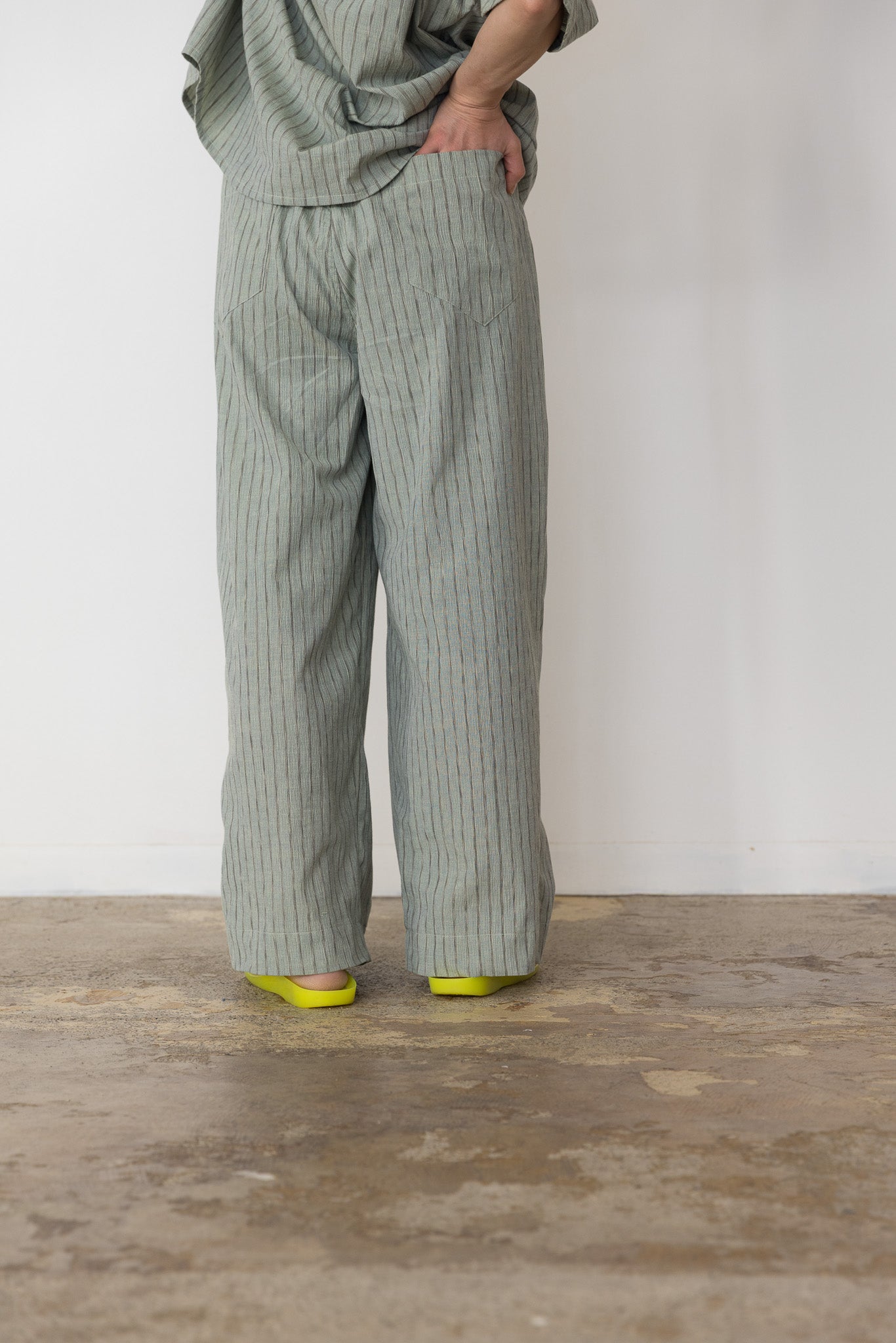 One tack wide pants / Green