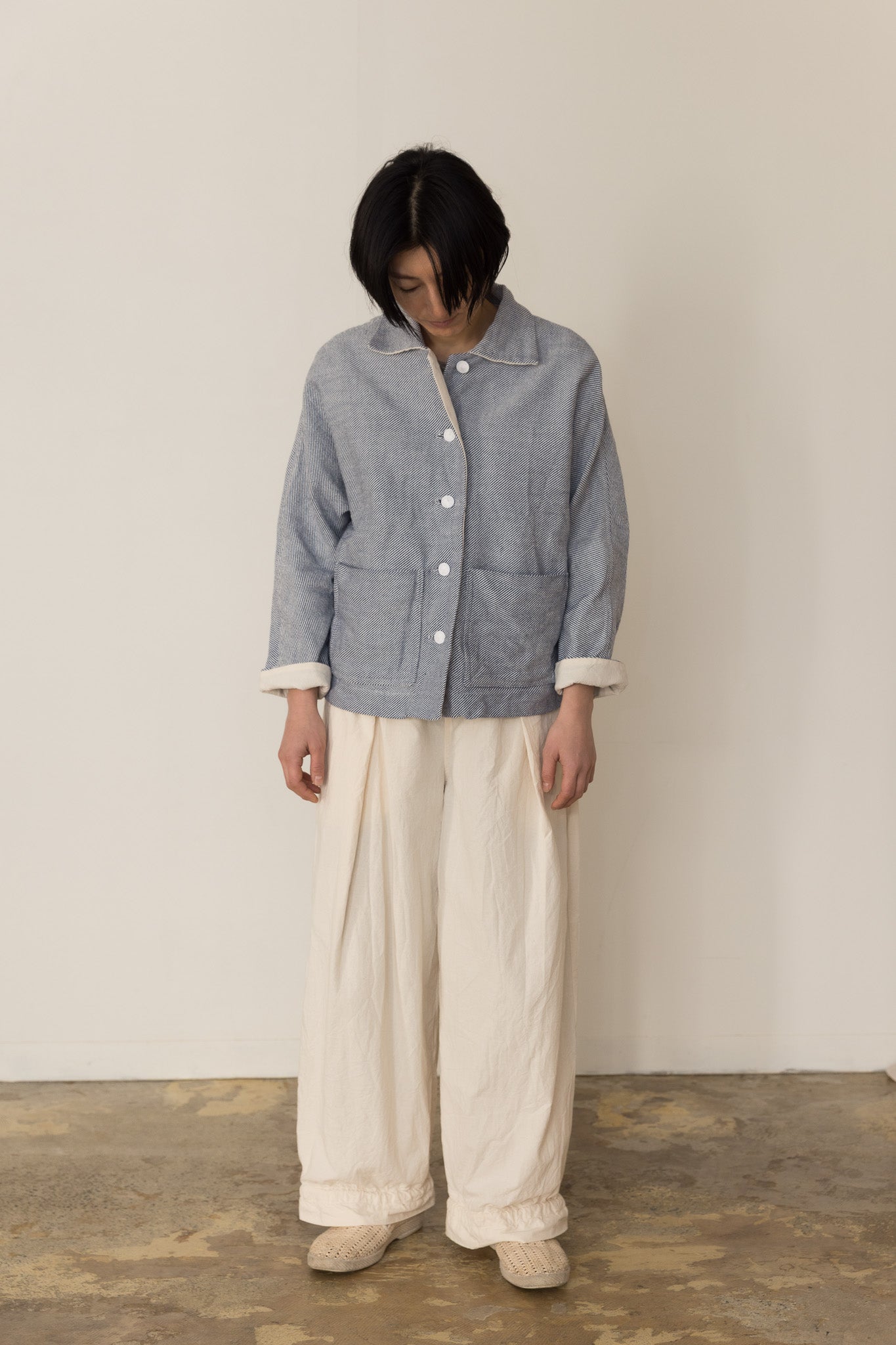 One tack wide pants / Ecru