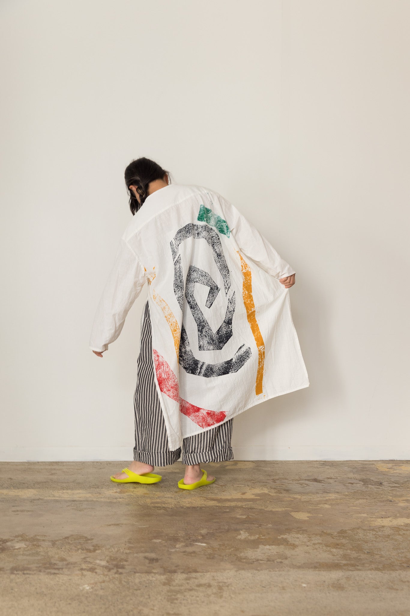 Separate shirt long / Geometric dyed