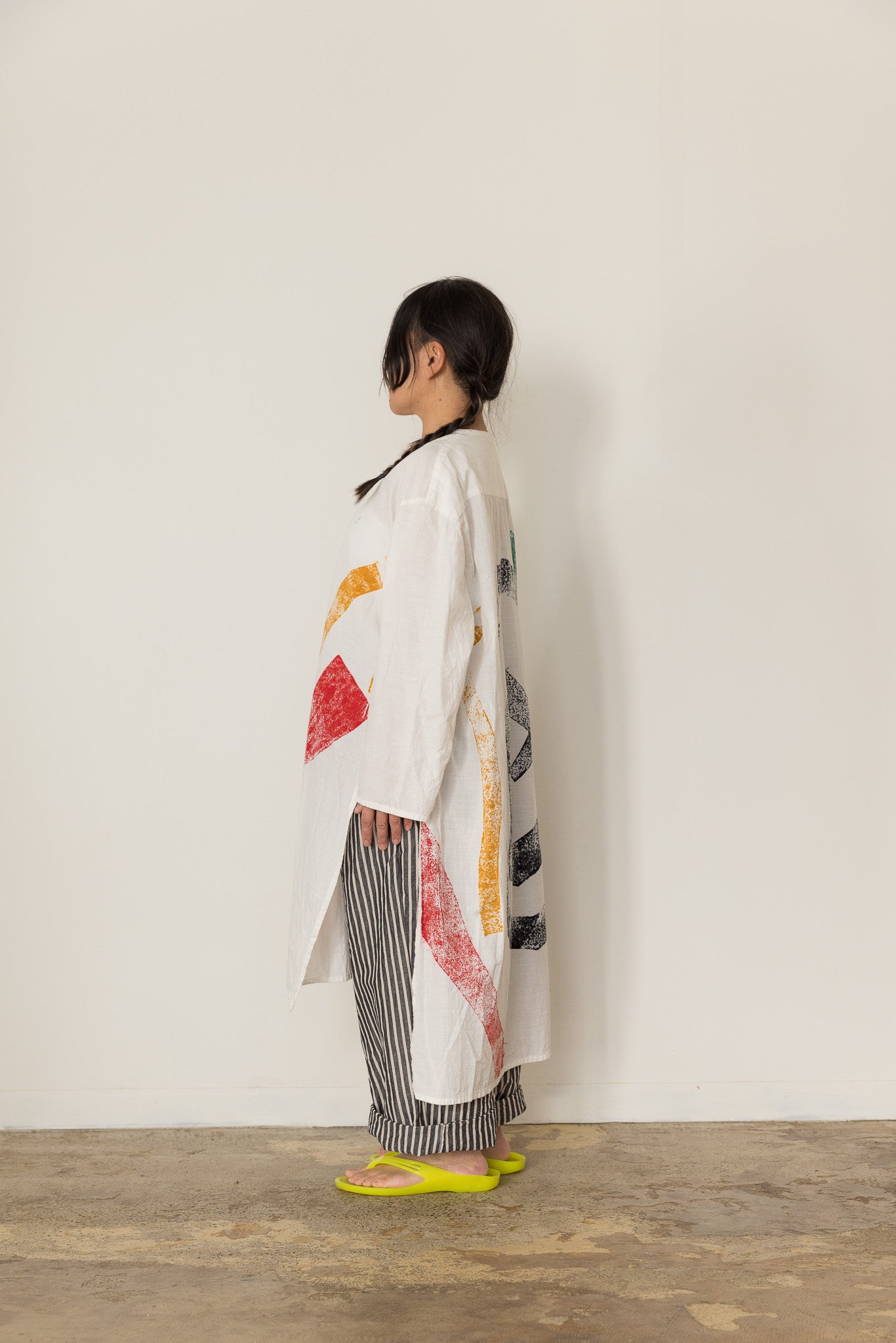 Separate shirt long / Geometric dyed