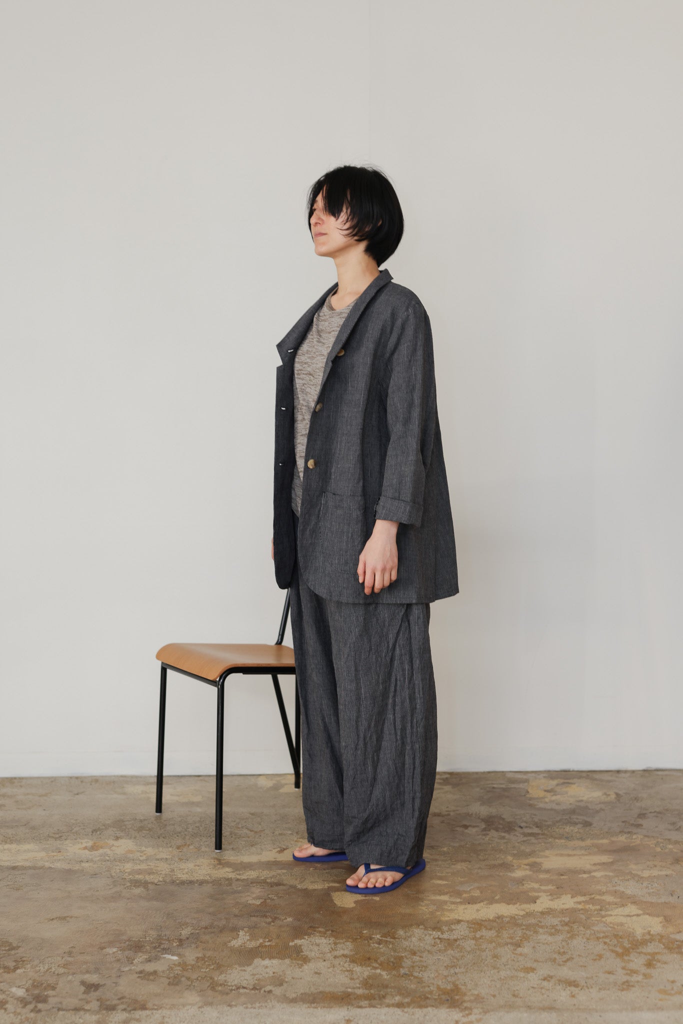 One tack wide pants / Navy