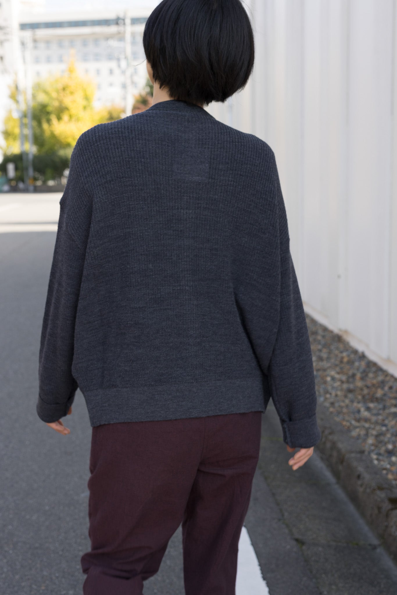 Fruit cardigan / Dark gray