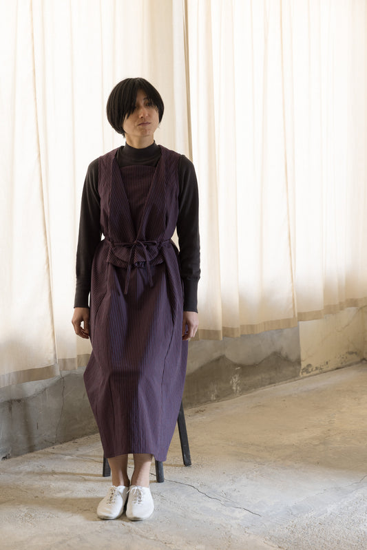 Tulip dress / Darkred Stripe