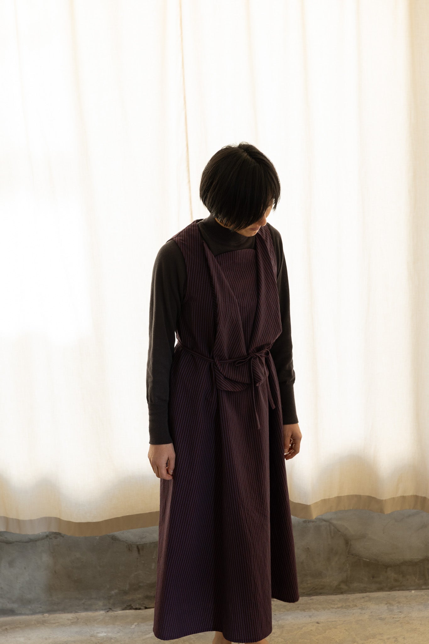 Tulip dress / Darkred Stripe