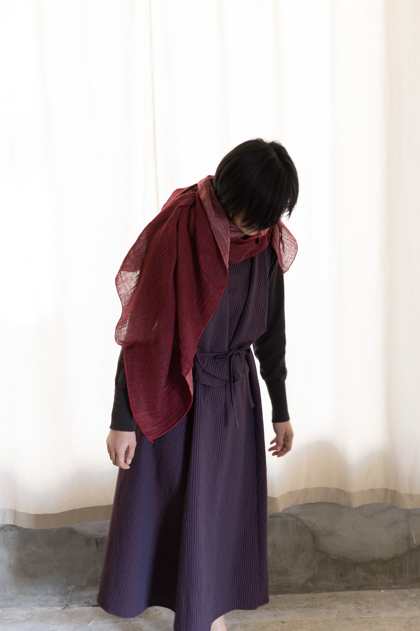 Tulip dress / Darkred Stripe