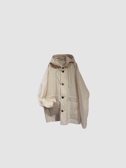 Curvy hood jacket / Ecru
