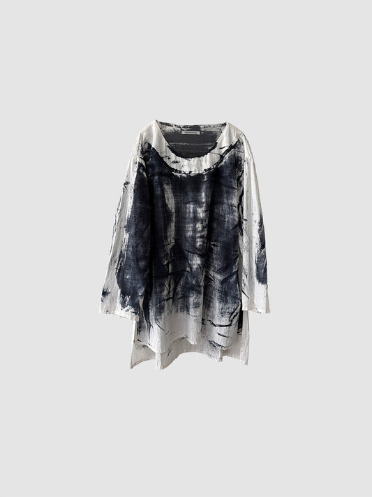 Separate blouse / Black dyed (hand brush)
