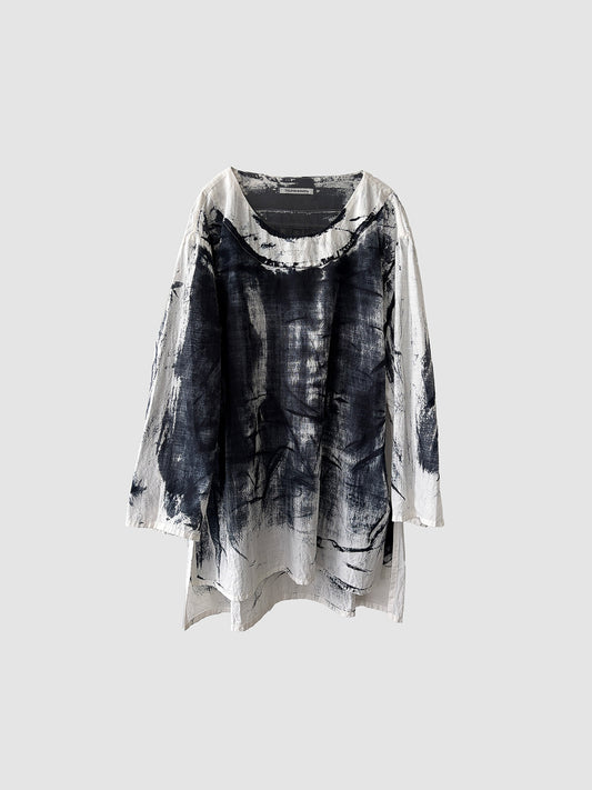 Separate blouse / Black dyed (hand brush)