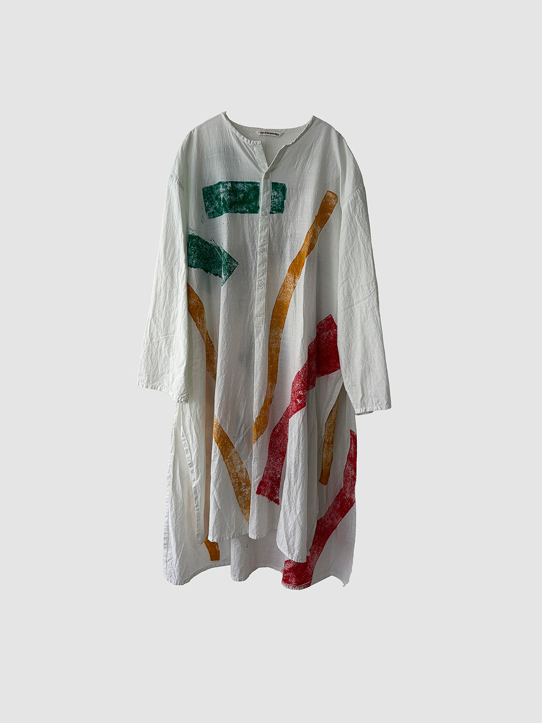 Separate shirt long / Geometric hand dyed