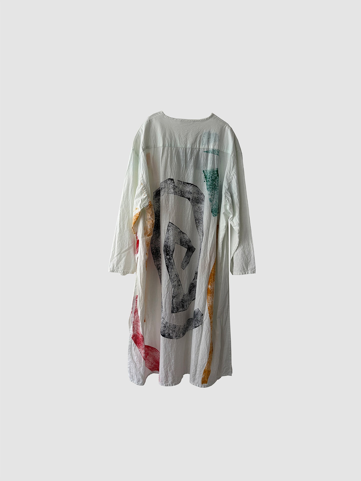 Separate shirt long / Geometric hand dyed