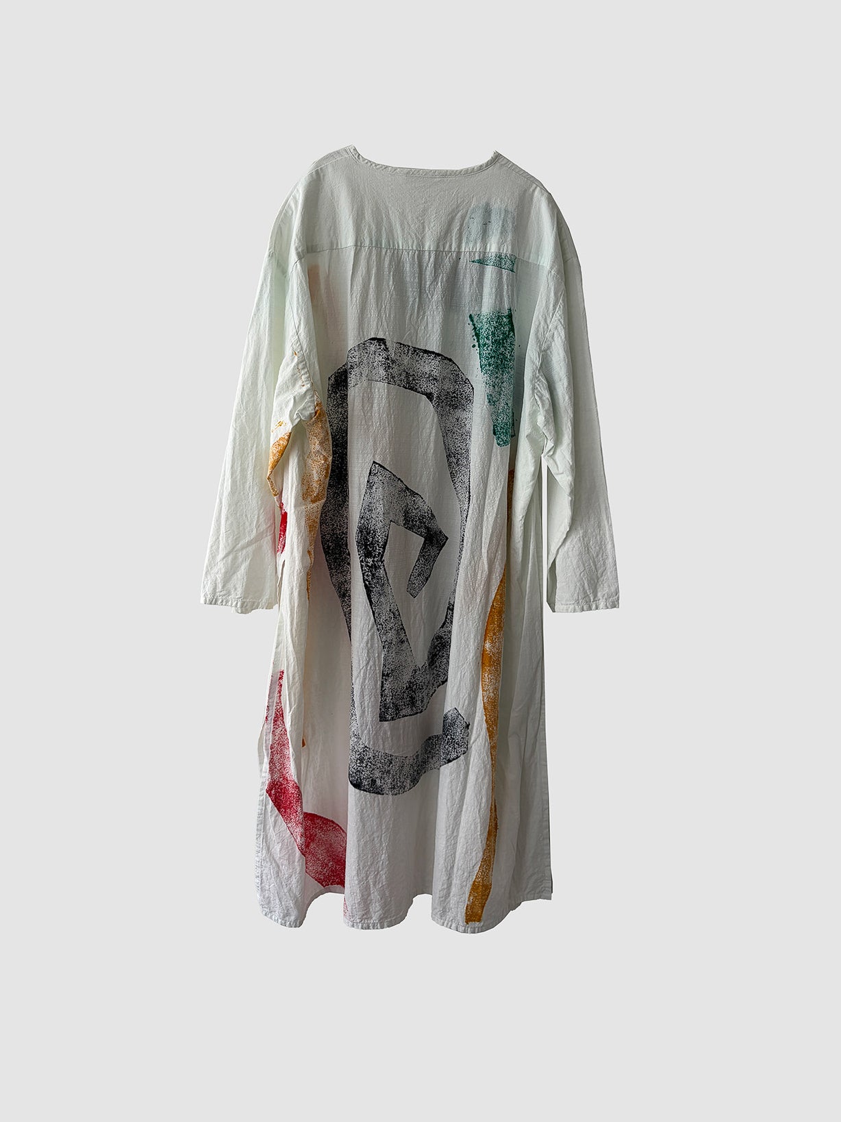 Separate shirt long / Geometric hand dyed