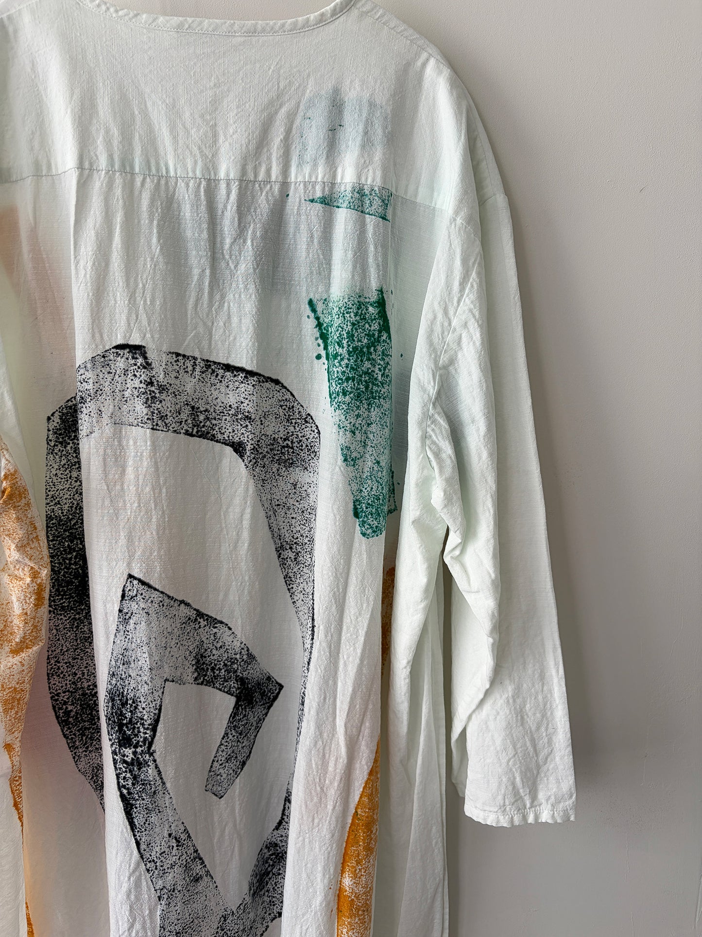 Separate shirt long / Geometric hand dyed