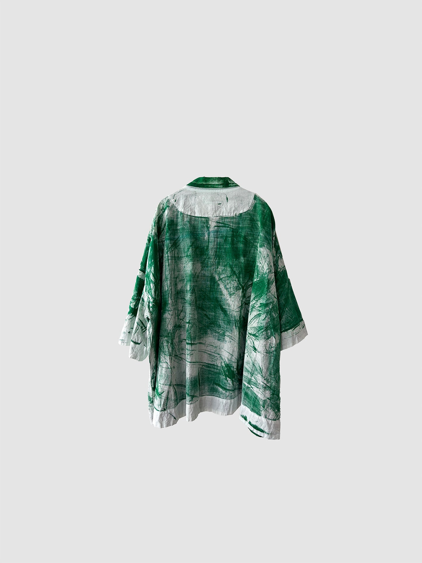 Bloom shirt / Green dyed (hand brush)