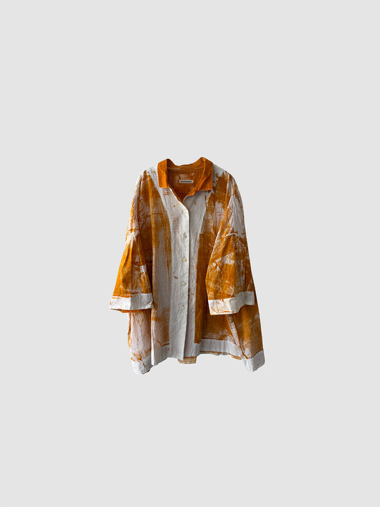 Bloom shirt / Yellow dyed (hand brush)