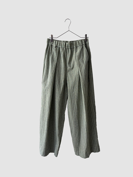 One-tack wide pants / Green