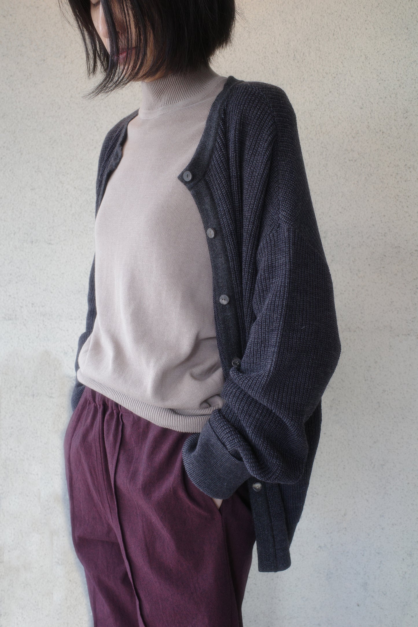 Fruit cardigan / Dark gray