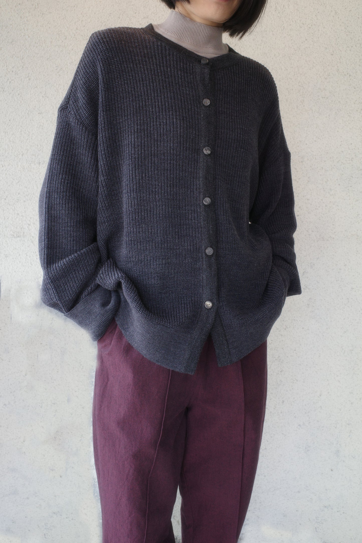 Fruit cardigan / Dark gray