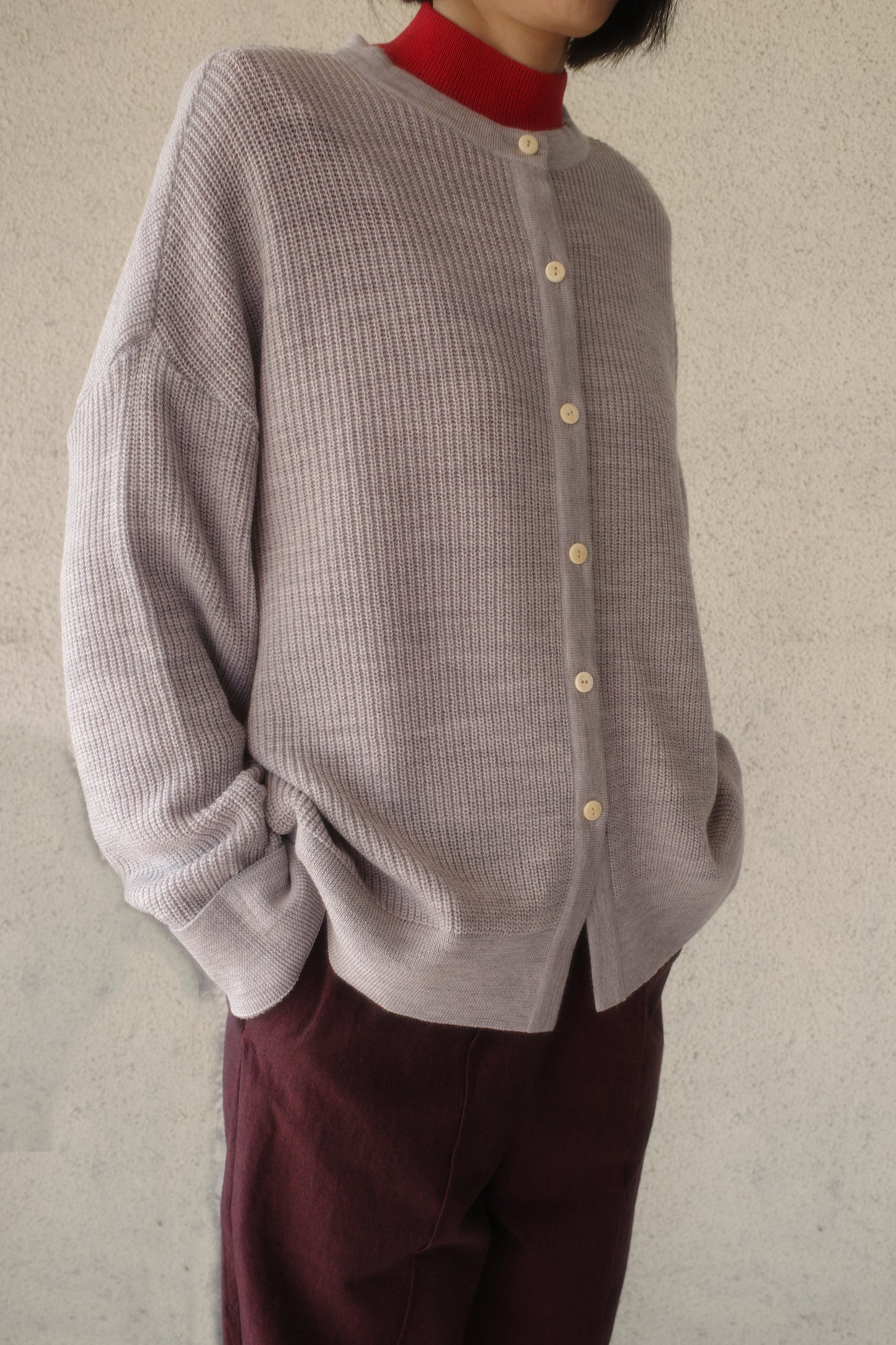 Fruit cardigan / Light gray