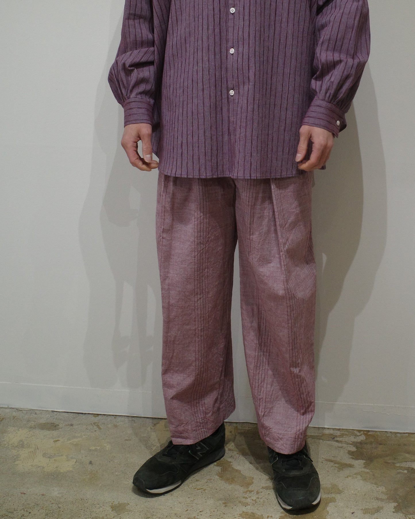 One tack wide pants / Red