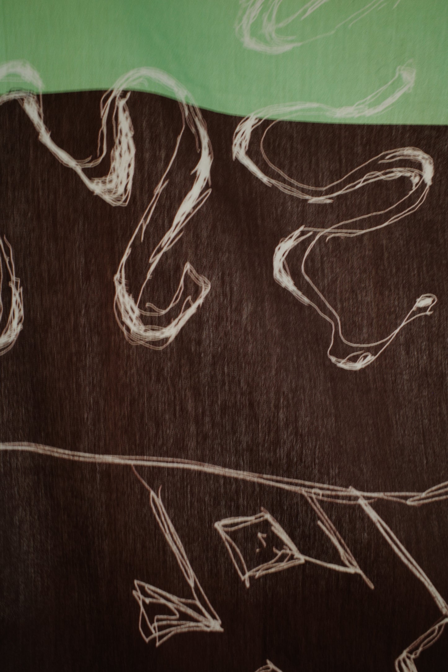 Thoughts, people's cloth lettering, and buds of imagination / Green×Brown