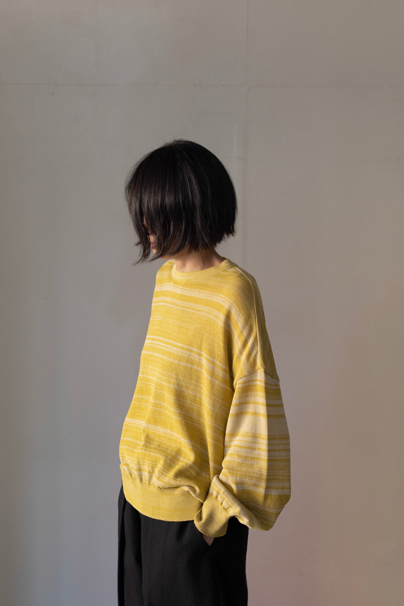 Wide pullover / Mimosa×Mist blue